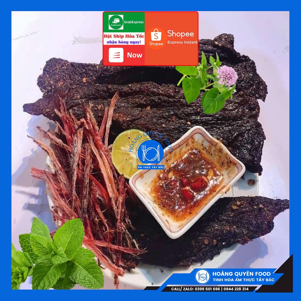 Thịt Trâu Gác Bếp Ẩm Thực Tây Bắc - 200G Tặng Kèm Chẳm Chéo | HQ FOOD