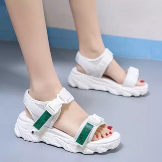 giày sandal học sinh 2 quay đen trắng