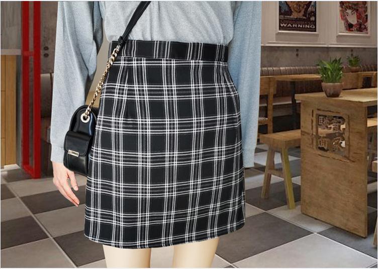 Chân Váy Nữ Lưng Cao Kẻ Sọc Caro Phong Cách Hàn Quốc | BigBuy360 - bigbuy360.vn