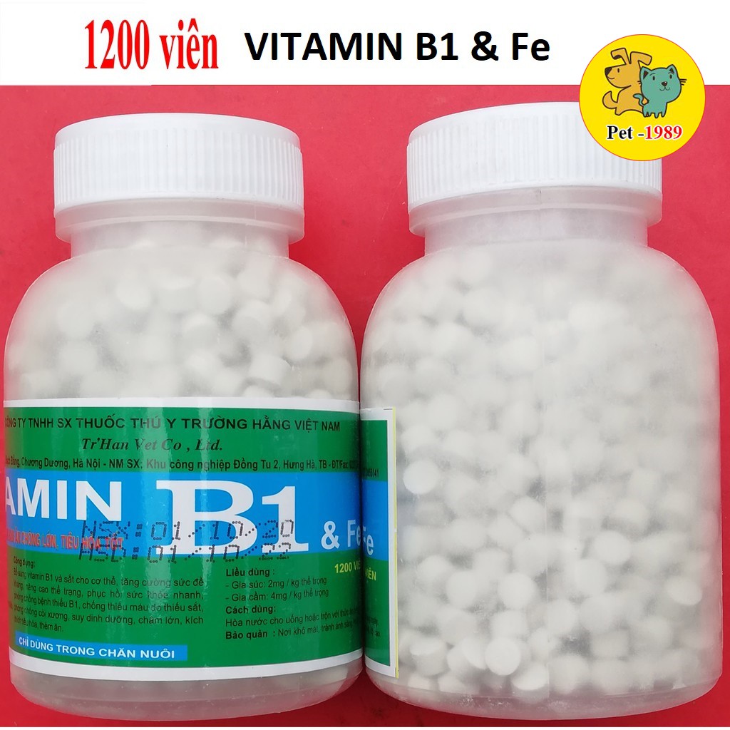 VITAMIN B1 200g GIA SÚC, GIA CẦM, CHÓ MÈO TIÊU HÓA TỐT. Có thể dùng bón cho HOA Pet-1989