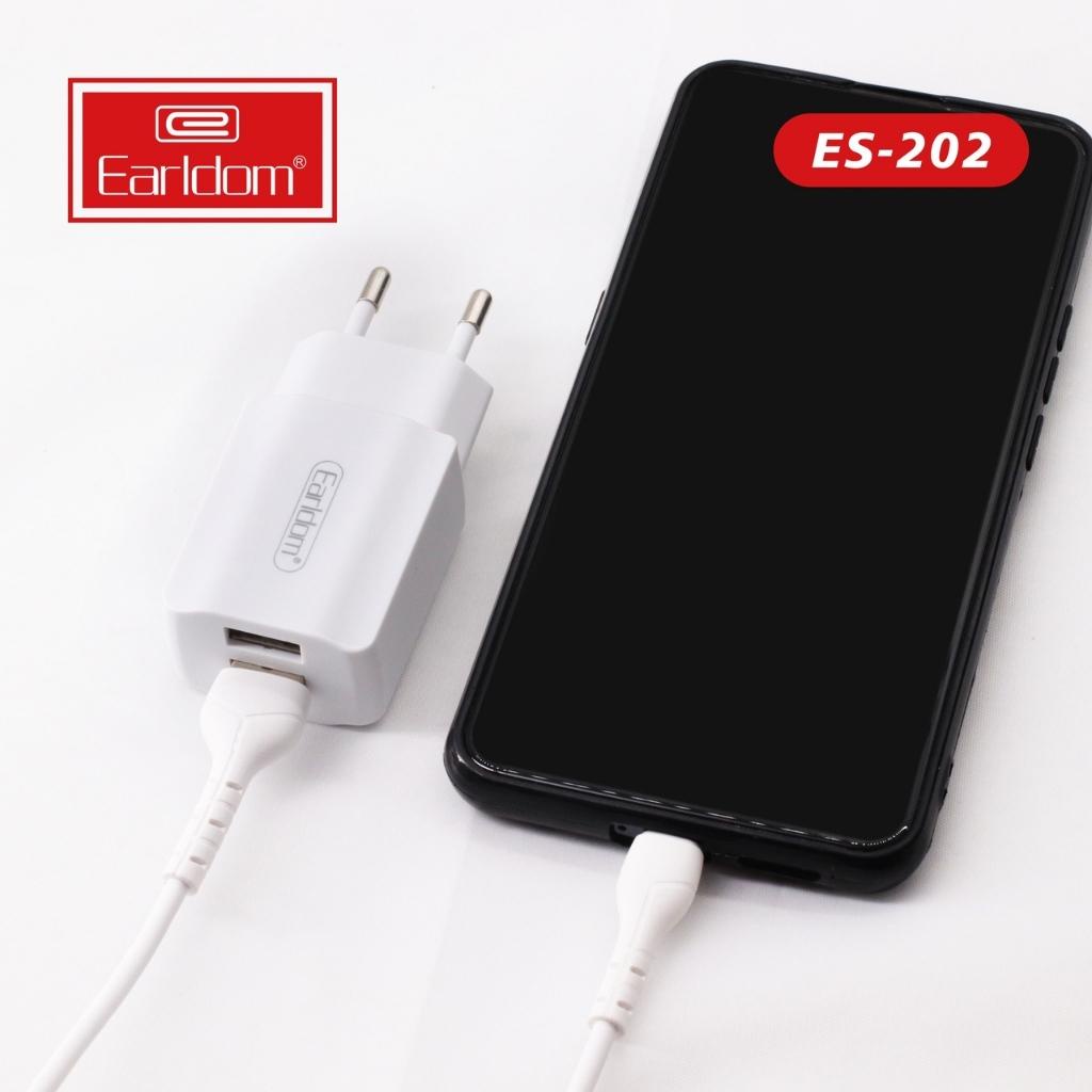 Củ Sạc Nhanh 2 Cổng USB Chính Hãng Earldom ES-202 Bảo Hành 12 Tháng