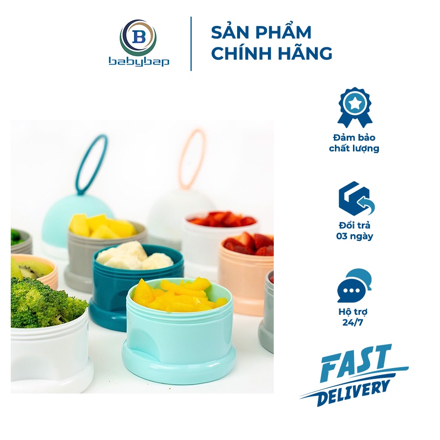 Hộp Chia Sữa Và Snack 3 Ngăn Béaba Dễ Dàng Phân Loại Và Nhận Biết Loại Thực Phẩm Bên Trong