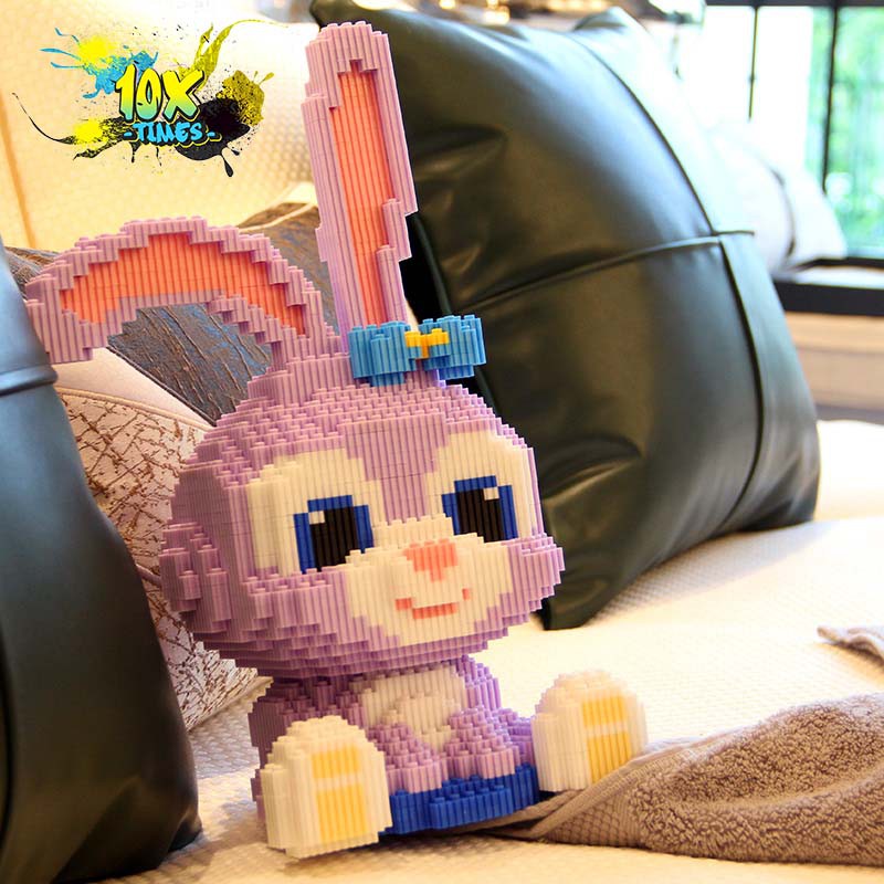 (size 35 cm) đồ chơi lắp ghép 3d Thỏ tím stella lou dễ thương cute quà tặng sinh nhật bạn gái, đồ decor