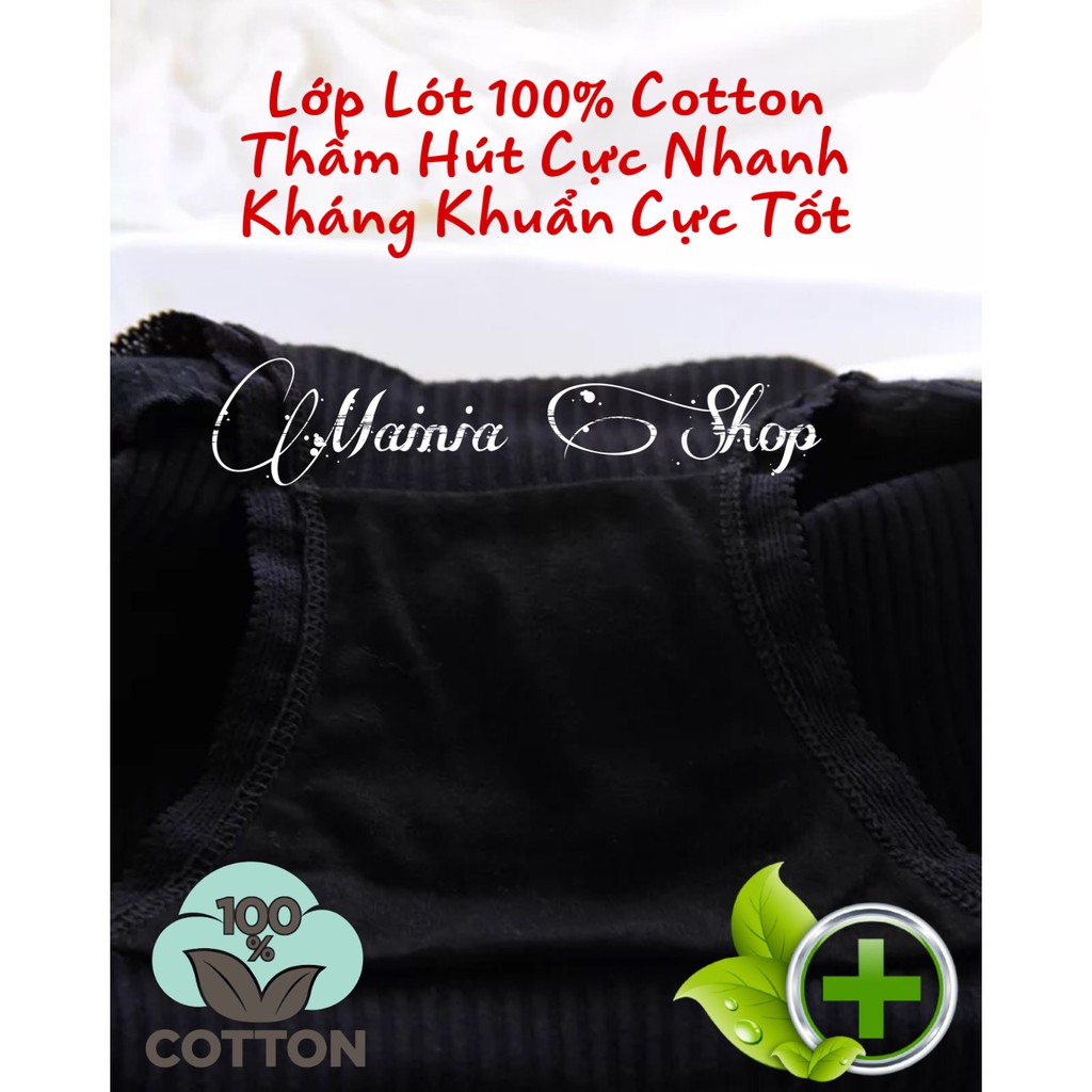 [Có M, Bigsize] Quần Lót Cotton Nữ Màu Đen Hoạ Tiết Trái Tim Dễ Thương Chíp Nữ Màu Đen Siêu Cute Mainia Shop