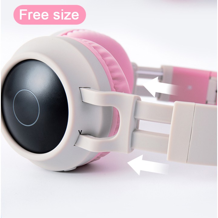 Tai Nghe Mèo Bluetooth Cao Cấp, Headphone Tai Mèo Đáng Yêu, Có Mic, Chống Ồn - Bảo Hành 12 Tháng.