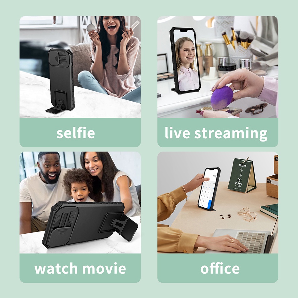 Ốp Điện Thoại Kiểu Giáp Bảo Vệ Camera Chống Rơi Có Giá Đỡ Cho Samsung S22 Ultra S21 Plus Galaxy S22plus S21ultra
