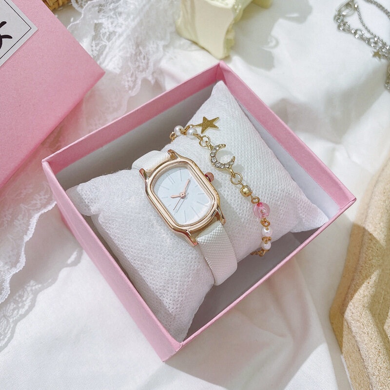 Đồng Hồ Quartz Nữ Mặt Oval Phong Cách Vintage Hàn Quốc