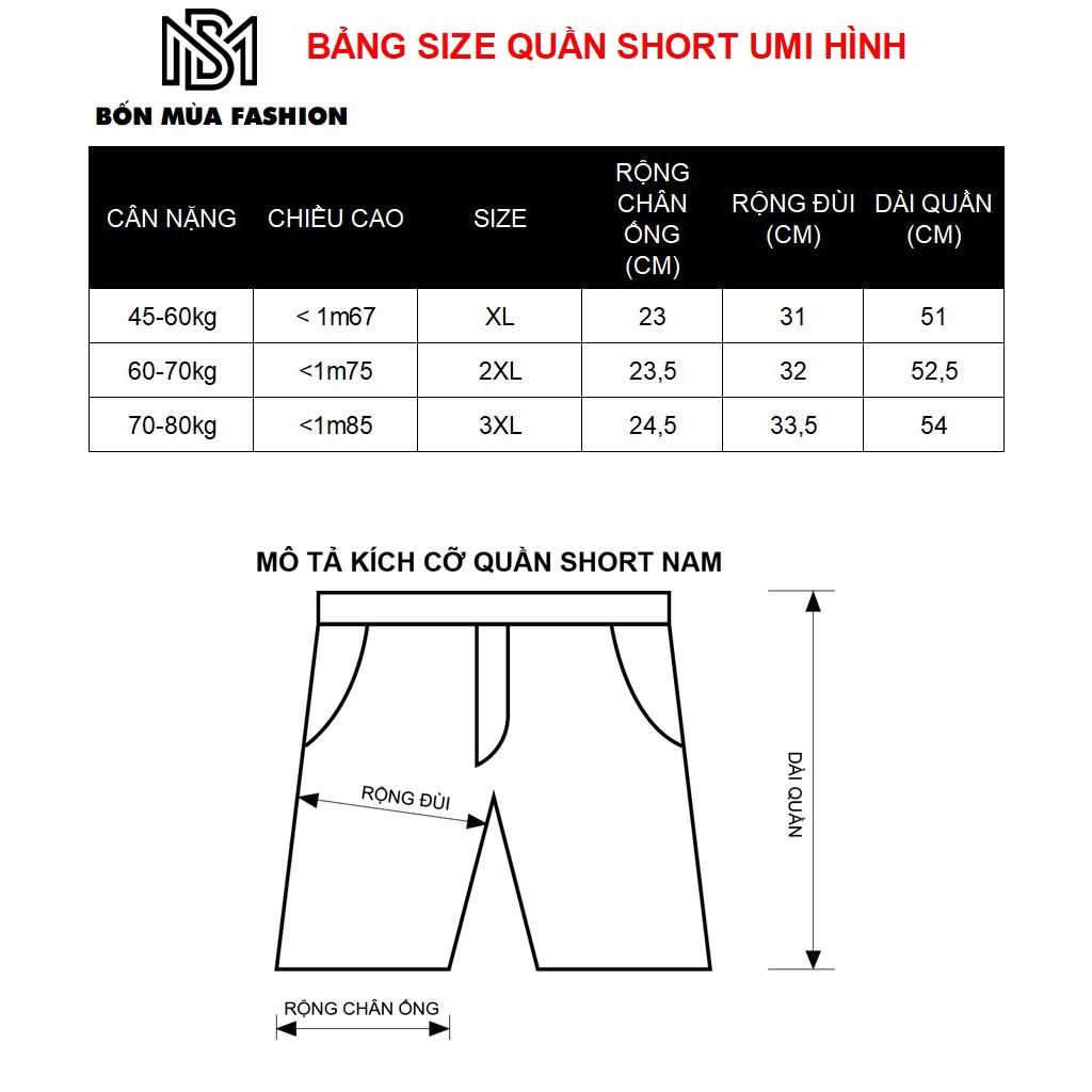 Quần Short nam thun Umi in hình siêu hot - Quần đùi nam thể thao cao cấp BMF QS.366