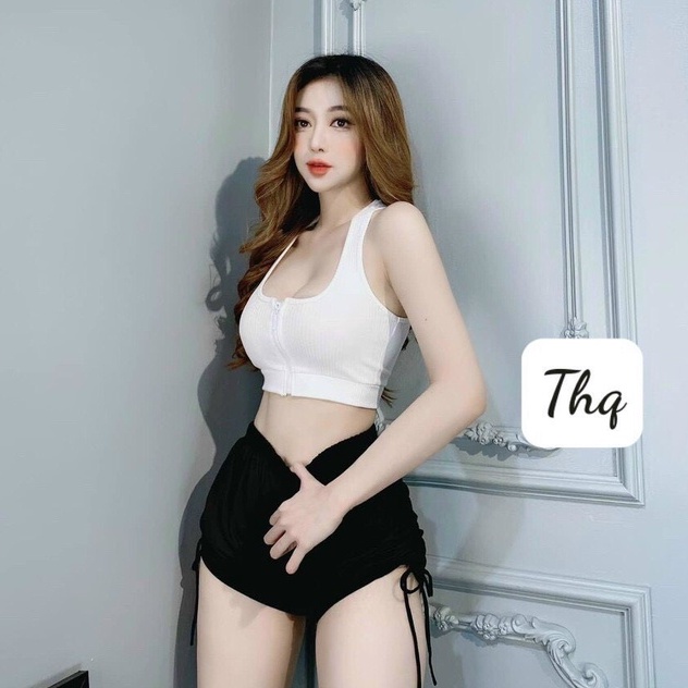 Áo ba lỗ khóa croptop