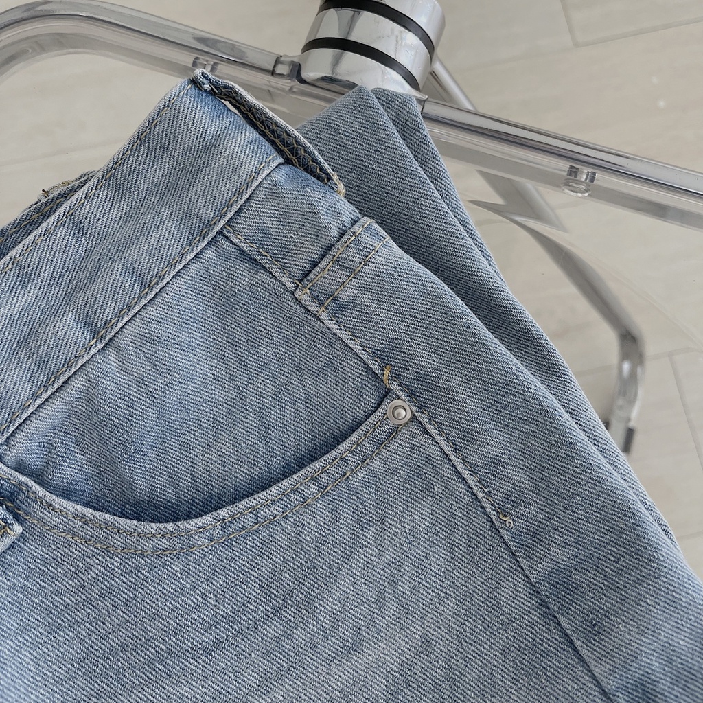 Quần Jean Nữ Lưng Cao SHIBA Ống Rộng JEM CLOSET Thiết Kế Rách Gối Style Năng Động Phối Đồ Siêu Xinh 2907
