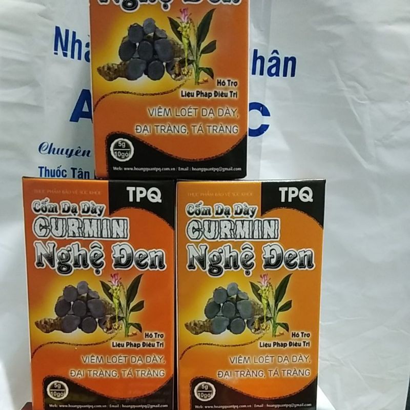 Cốm dạ dày CURMIN NGHỆ ĐEN hộp 10 gói