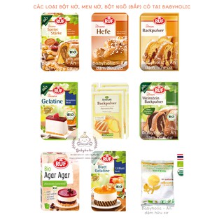 Bột nở, men nở, bột bắp, gelatine, muối nở hữu cơ làm bánh cho bé ăn dặm