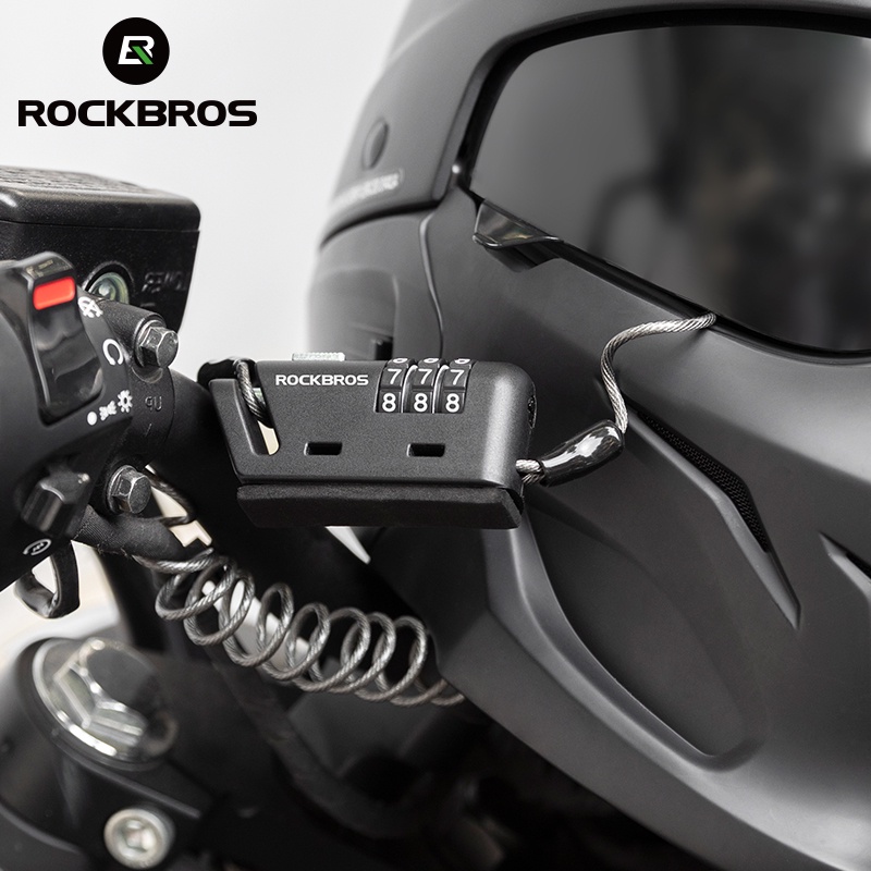 Dây cáp khóa mũ bảo hiểm ROCKBROS chống trộm đa năng có mật khẩu tiện dụng