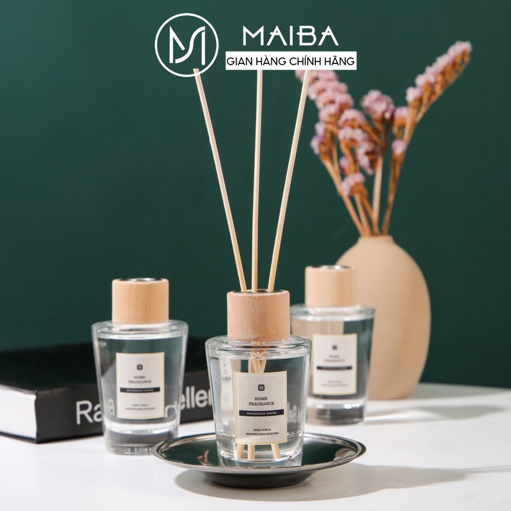 Tinh Dầu Thơm Phòng Thiên Nhiên MAIBA Nắp Gỗ Sang Trọng Kèm Que Gỗ Tự Khuếch Tán 100ML
