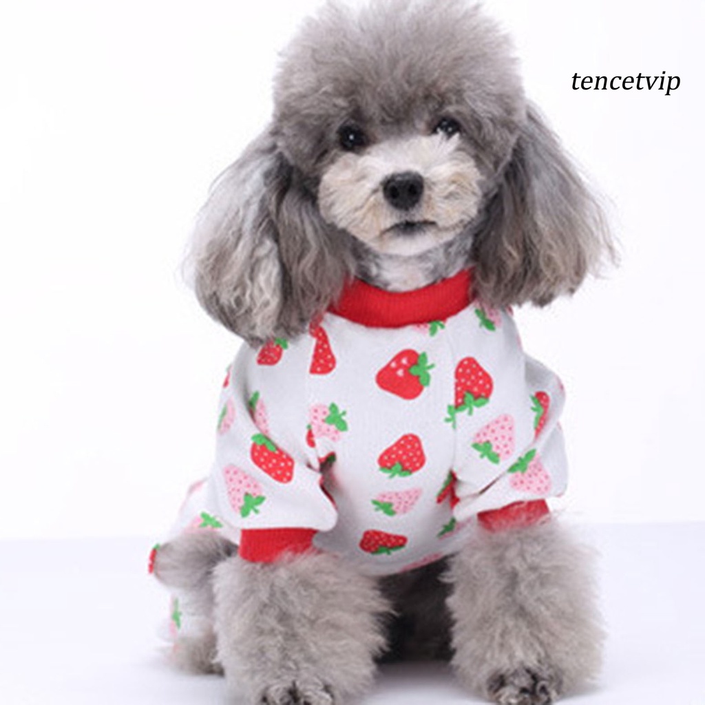Bộ Đồ Ngủ Liền Thân Cotton Tay Dài Bốn Chân In Hình Cún Hoạt Hình Cho Thú Cưng