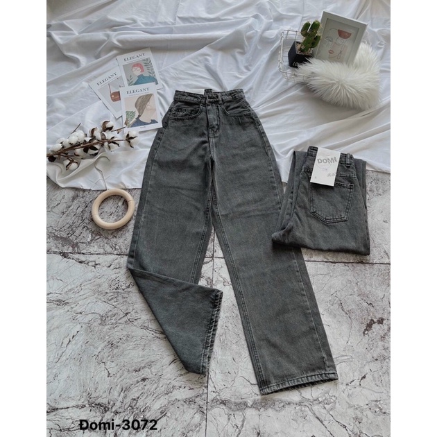 Quần Baggy Jean Nữ Lưng Cao Trơn 3 Màu Size Đại 40kg Đến 80kg Quần Baggy Bigsize Hàng VNXK MS105