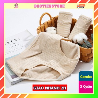 Set 3 quần lót bầu cạp chéo| bigsize| sau sinh| cotton| thông hơi| kháng khuẩn| đồ lót chip bà bầu - ql16