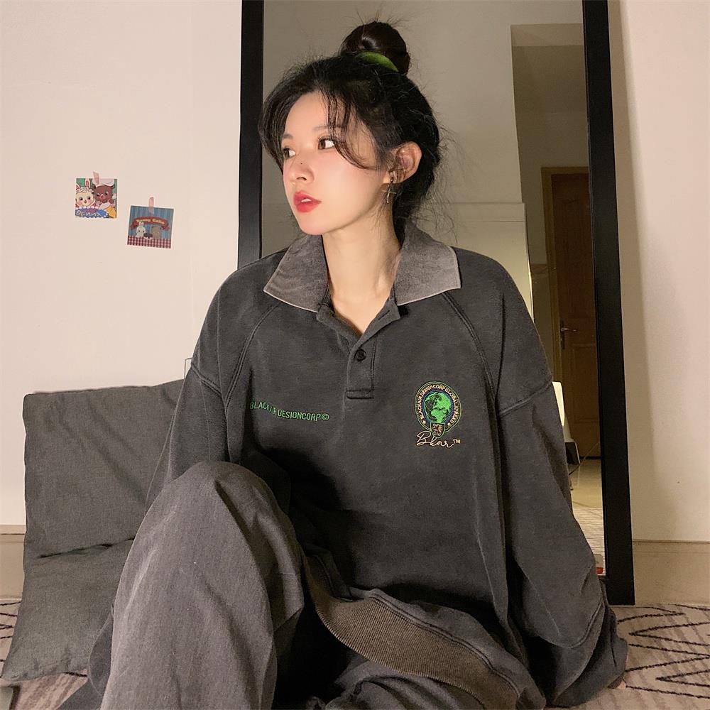 Áo Thun polo Tay Dài Có 2 Màu Thời Trang Cổ Điển Cho Nữ