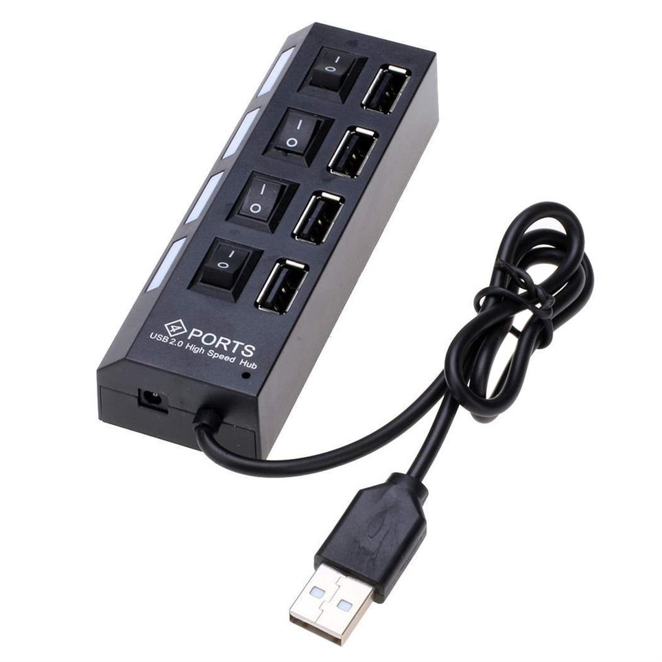 High Speed 4 Port USB 2.0 External Multi Expansion Hub with ON / OFF Switch