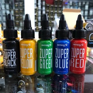 Bộ 5 màu mực xăm Trung Cấp Intenze Zuper 30ml / 1 chai