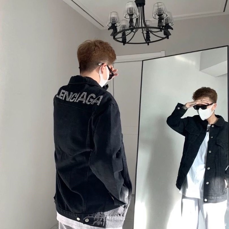 Áo Khoác Jean Balen Đính Đá Nam Nữ