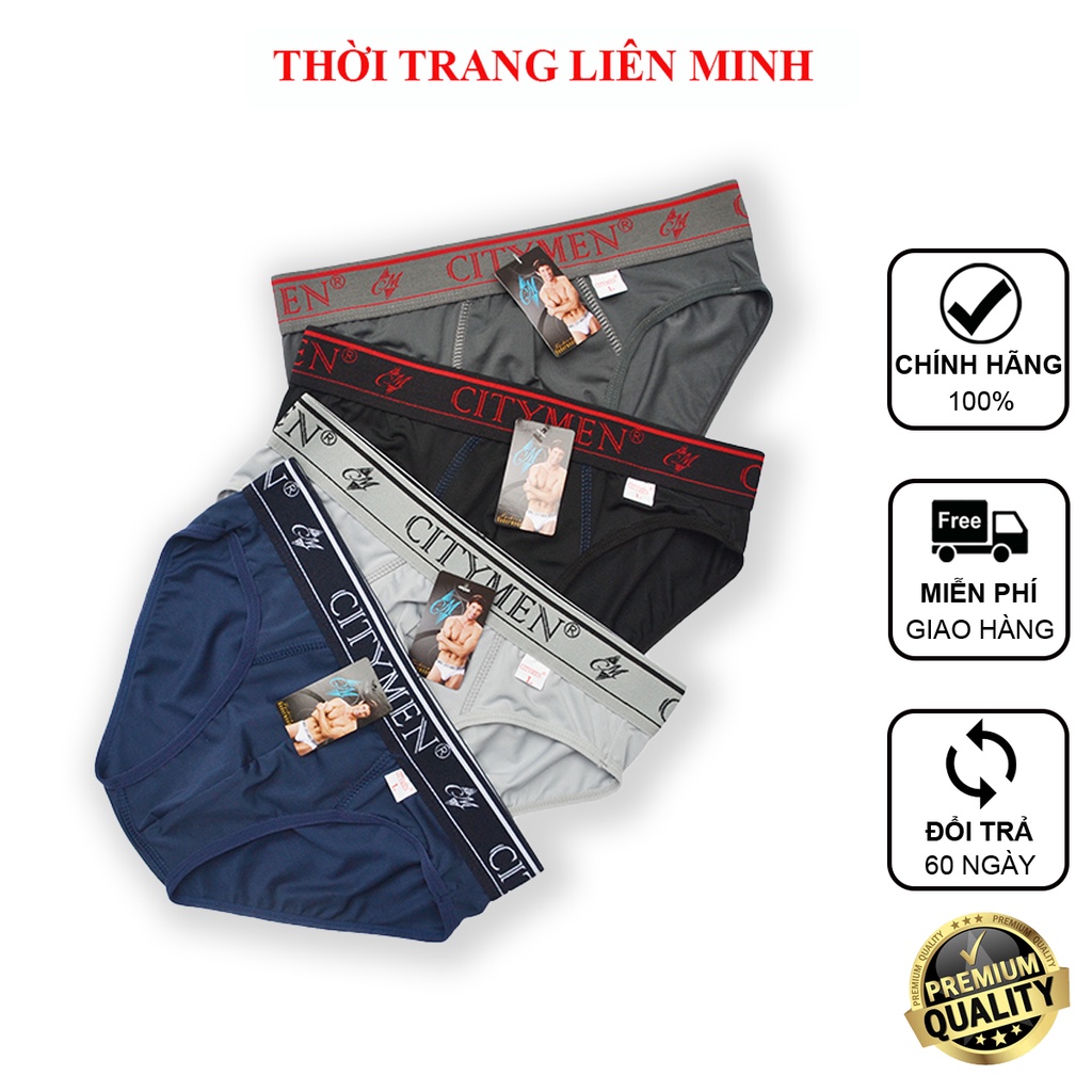 Combo 4 Quần Lót Nam CITYMEN Cao Cấp Vải Thun Lạnh Co dãn 4 Chiều Thấm Hút Tốt Sịp Tam GIác Đồ Lót