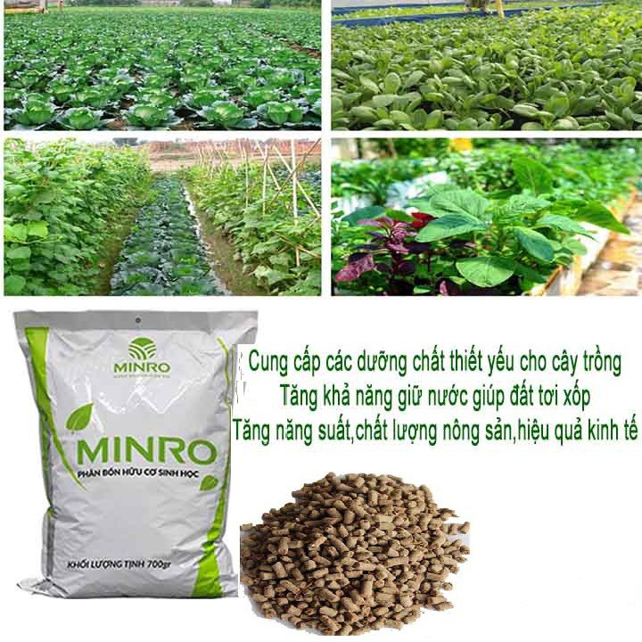 Phân Bón Hữu Cơ Sinh Học Viên Nén MINRO 700GR - Cung Cấp Dinh Dưỡng, Tăng Năng Suất, Tăng Sức Đề Kháng Chống Sâu Bệnh