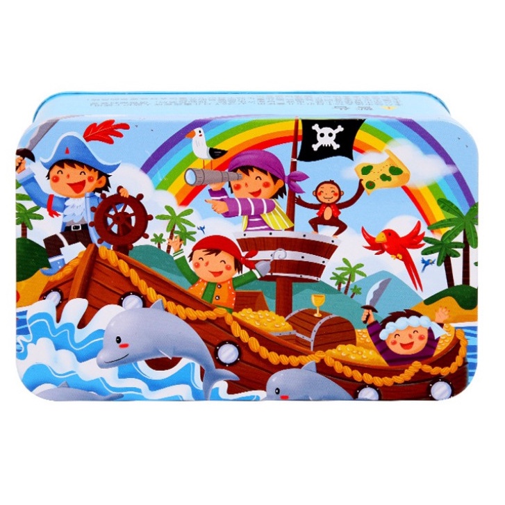 Tranh ghép hình 200 mảnh hộp thiếc, xếp hình 200 miếng,Tranh ghép gỗ, Puzzle cho bé