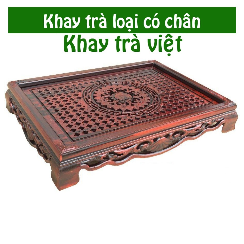 Khay trà giả gỗ sang trọng kiểu dáng mới cho mọi nhà - khay đựng ấm trà hình chữ nhật