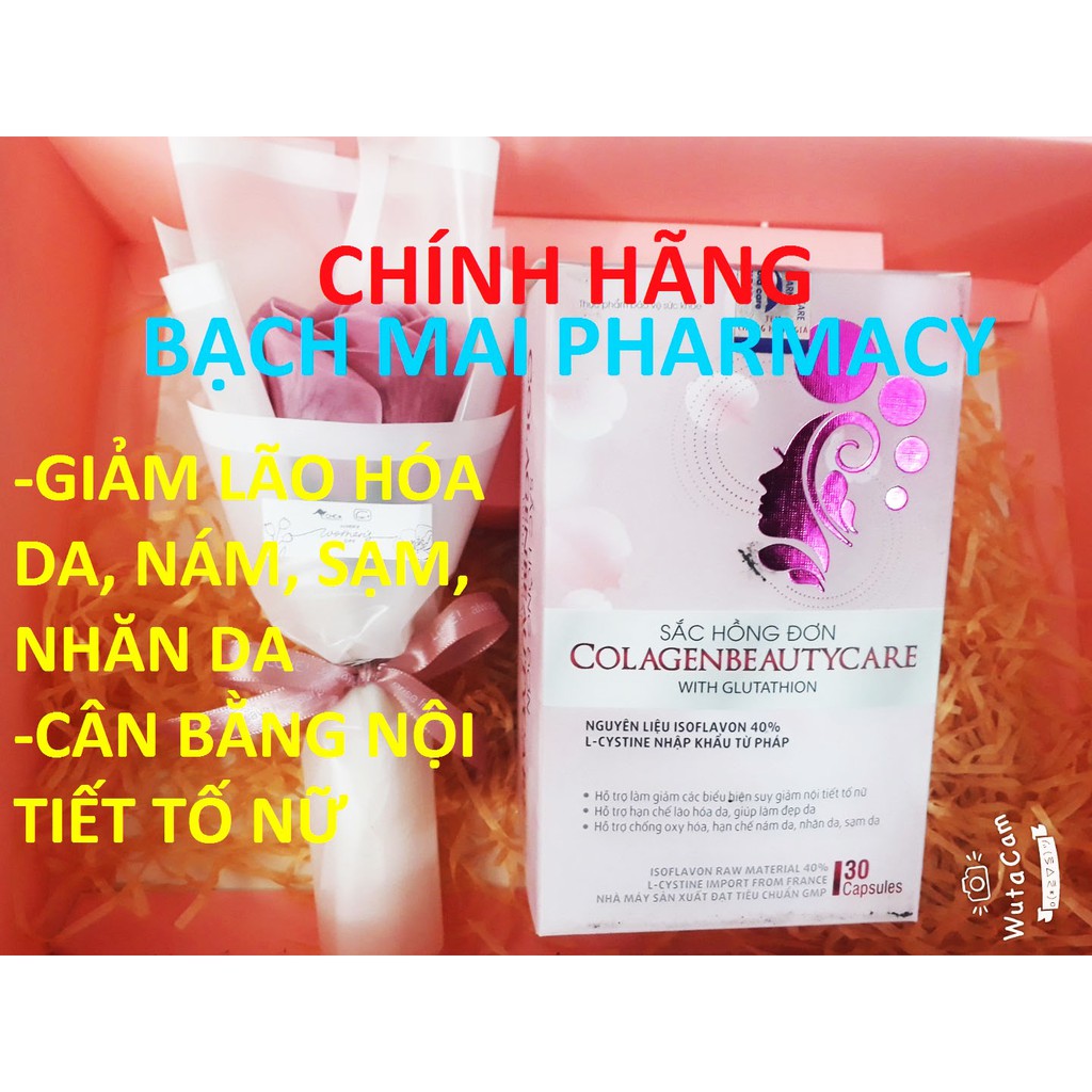 (CHÍNH HÃNG) Viên uống SẮC HỒNG ĐƠN ColagenBeautyCare hỗ trợ hạn chế lão hóa da, sạm da, nám da, nhăn da và làm đẹp da | BigBuy360 - bigbuy360.vn