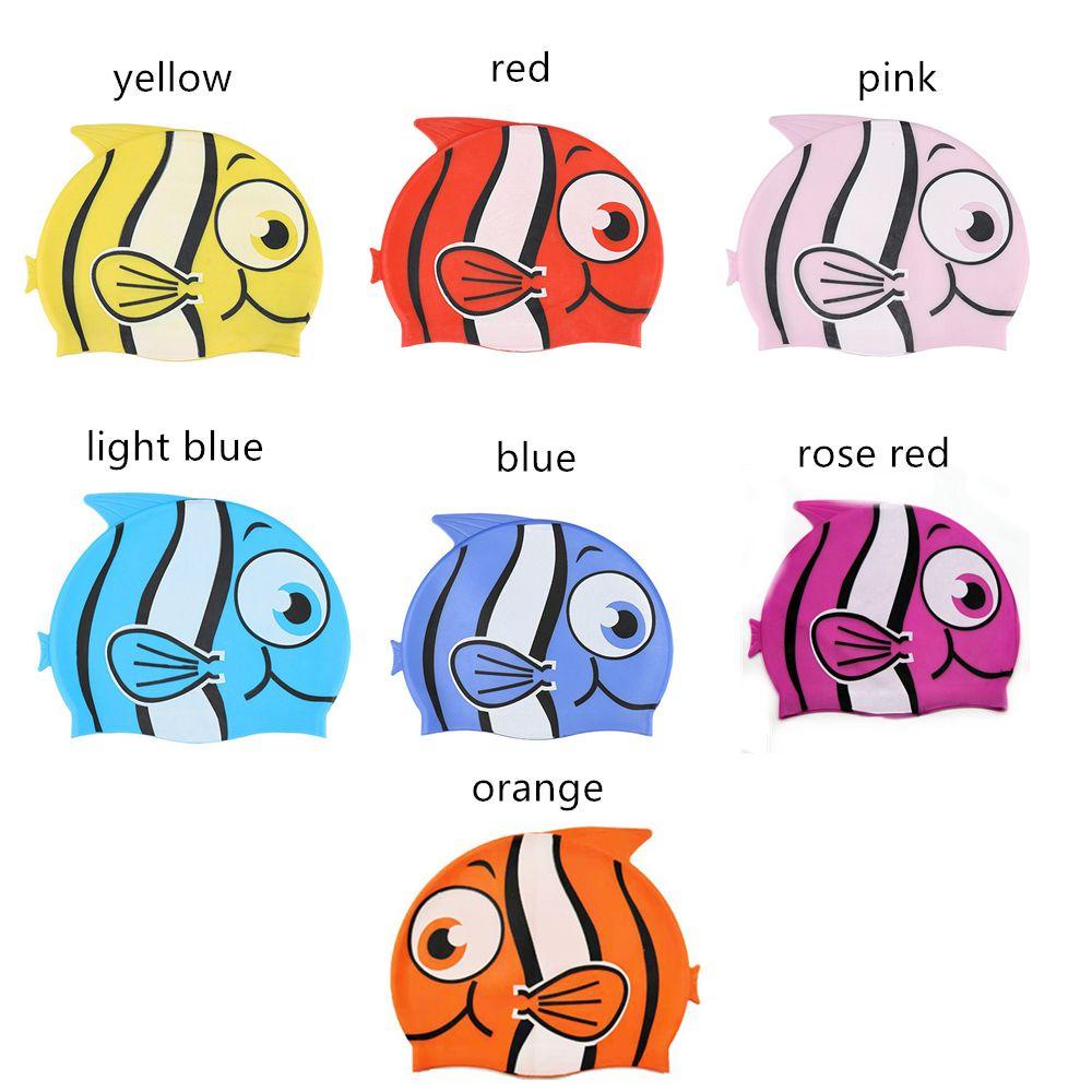 MYRONGVN Mũ Bơi Silicone Co Giãn Hình Thú Hoạt Hình Đáng Yêu Cho Bé