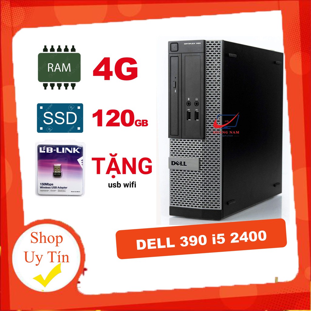 Case Máy Tính Đồng Bộ ⚡️Freeship⚡️ Cây Máy Tính Cũ  - Dell Optiplex 390 (i5 2400/Ram 4GB/SSD 120GB) - Bảo Hành 12T