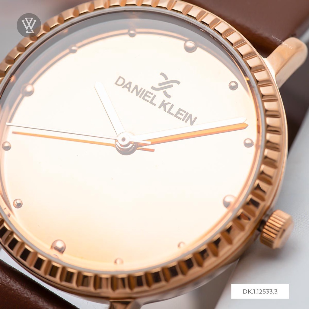 Đồng Hồ Quartz Nữ Daniel Klein Premium Ladies WATCHSTORE DK.1.12533.3 Mặt Kính Khoáng 34mm, Dây Da, Vỏ Thép