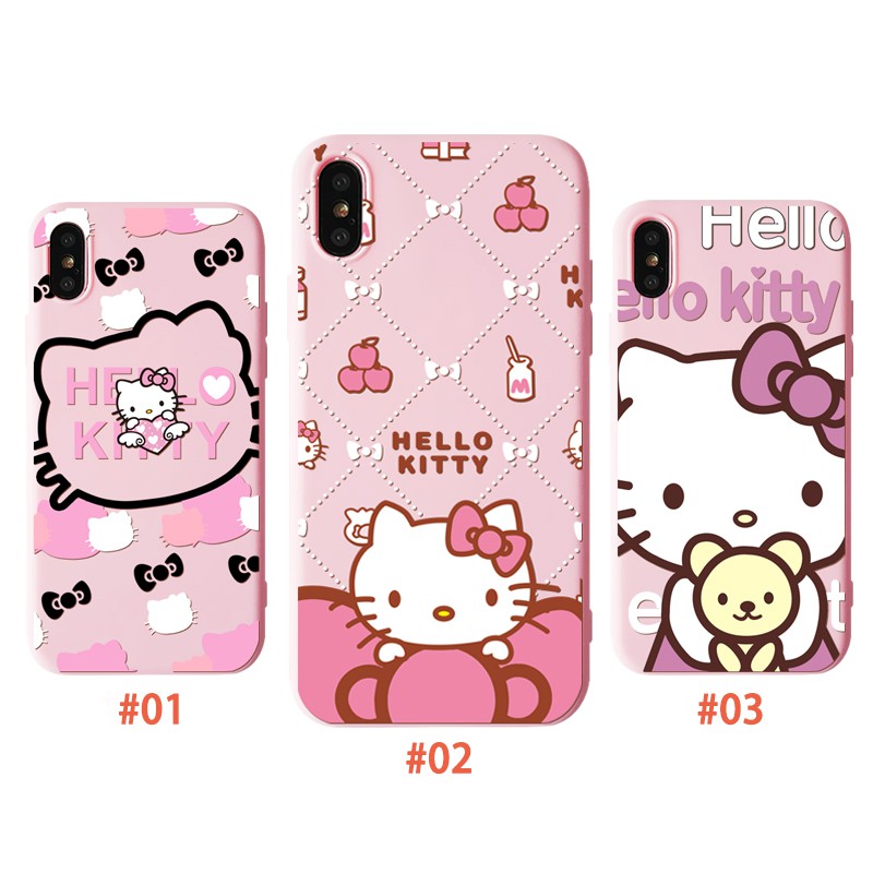 Ốp lưng điện thoại nhựa mềm iPhone 6 6Plus 6S 6splus 7 7Plus 8 8Plus màu hồng hình Hello Kitty | BigBuy360 - bigbuy360.vn