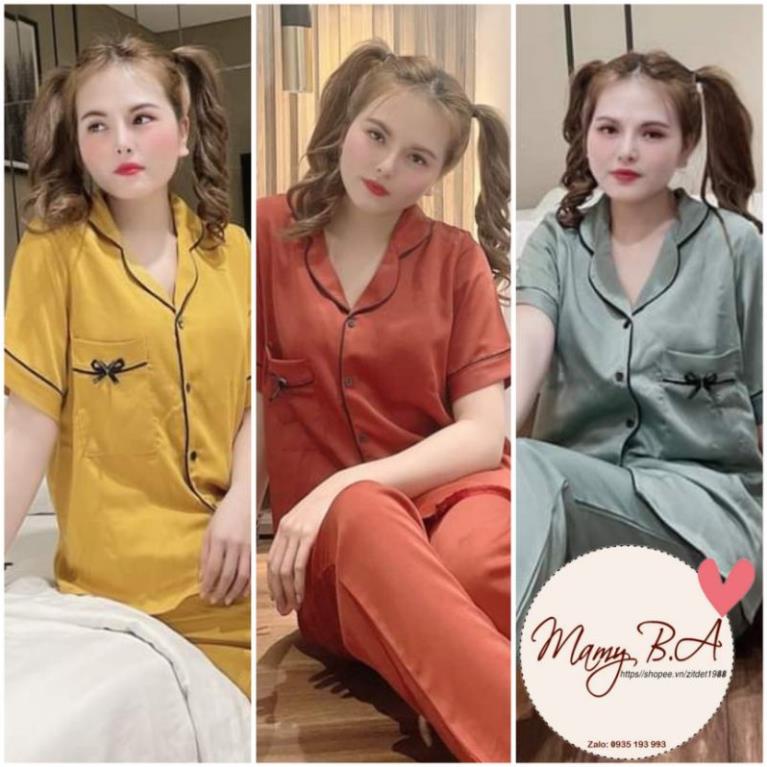 Pijama satin nhung mạc Thái tay ngắn quần dài - Đồ ngủ nữ loại 1 cao cấp không nhăn (ẢNH THẬT CỦA SHOP)  ྇