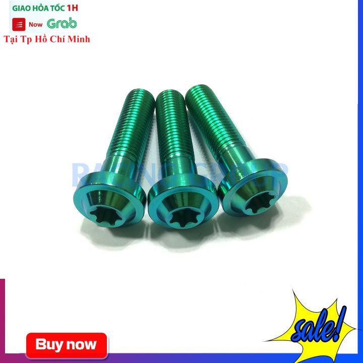 Ốc 10li60 GR5 Gắn Xe Máy Đầu Dù Có Gờ Màu Lục Bảo (Giá 1 Con)