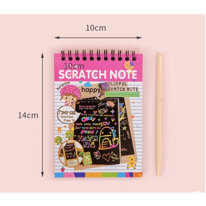 Sổ vẽ ma thuật Scratch note, sổ cạo cho bé thoả sức sáng tạo