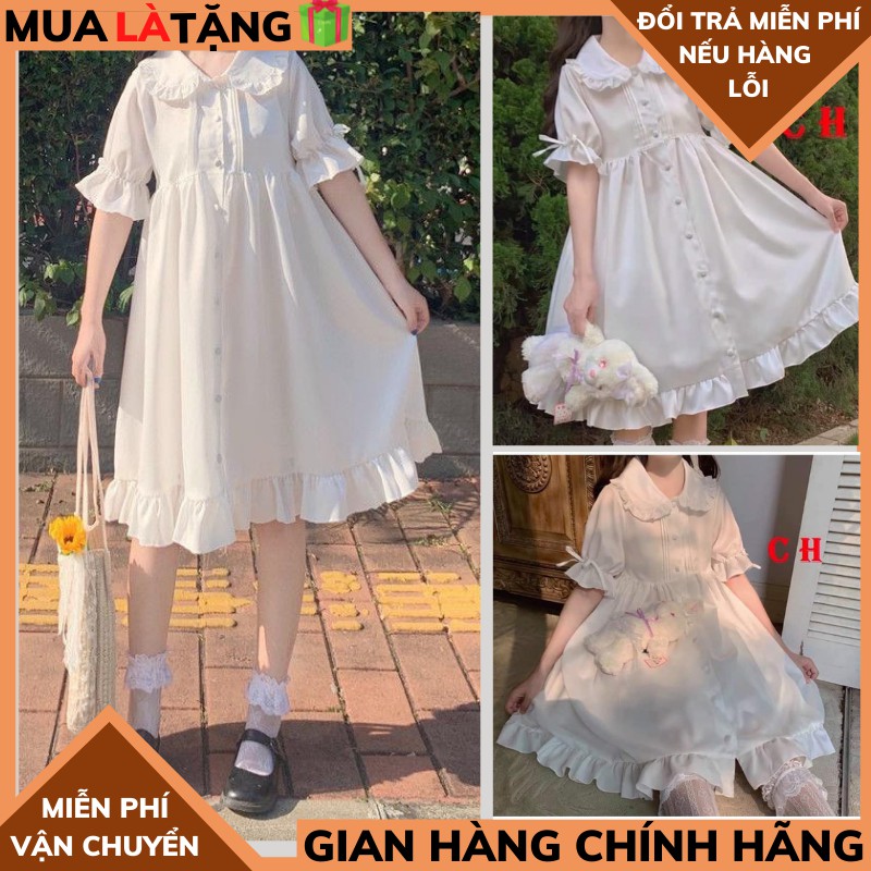 Đầm babydoll nữ 🍀đầm xòe đuôi cá cổ bèo ngắn đầm nữ ,đầm trắng ,đầm loli ,đầm ulzzang ,chất thô mềm THỜI TRANG 1989