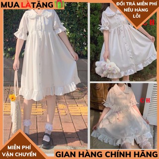Đầm babydoll nữ 🍀đầm xòe đuôi cá cổ bèo ngắn đầm nữ ,đầm trắng ,đầm loli ,đầm ulzzang ,chất thô mềm THỜI TRANG 1989