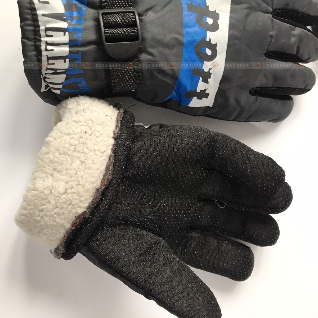 Găng tay lót lông nam mùa đông, chất liệu cotton canvas lót lông, chống đi mưa gió rét 3 màu sắc
