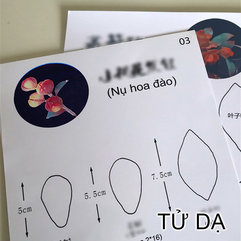 Tập tài liệu khuôn mẫu hoa nhựa co nhiệt làm trâm plastic shrink nhà Thất Bát Lạt hoặc Tử Dạ