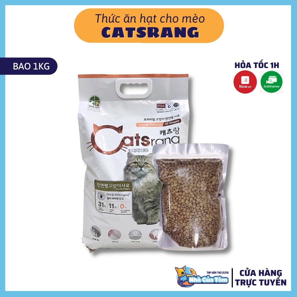 [Bao 1KG] Thức ăn hạt Catsrang cho mèo mọi lứa tuổi chống búi lông