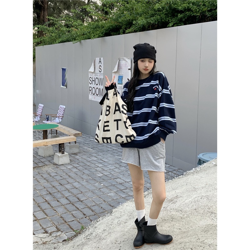 Áo Thun Nữ Tay Dài Kẻ Sọc Thời Trang Hàn Quốc | BigBuy360 - bigbuy360.vn