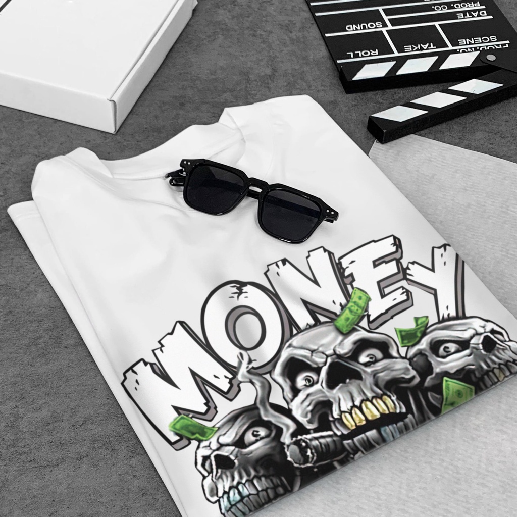 41Ry / Áo thun tay lỡ MONEY phông Unisex nam nữ Cotton oversize form rộng LUNACY !