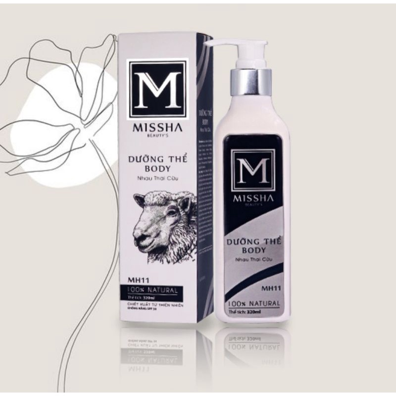 Kem missha dưỡng thể trắng da thai cừu 320ml