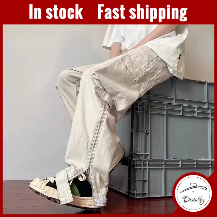 Daduhey Quần Dài Ống Rộng Lưng Thun Thời Trang Đường Phố Cá Tính Cho Nam