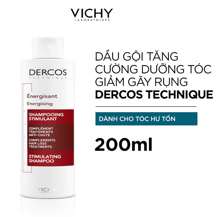 Vichy Dầu Gội Tăng Cường Dưỡng Tóc, Giảm Rụng Tóc Dercos Energising Stimulating Shampoo 200ml