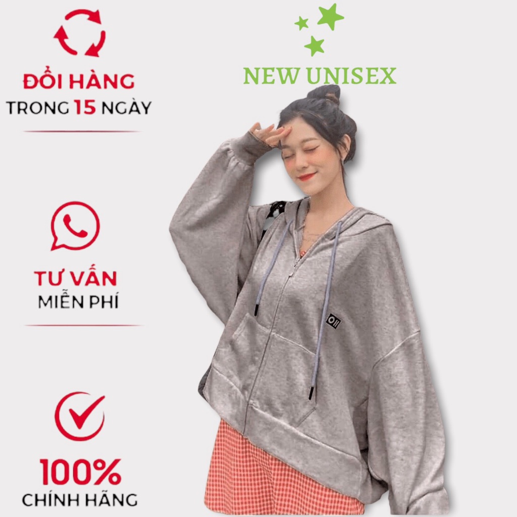 Áo Khoác Hoodie Nỉ xám chì in chữ HO TP [NewUnisex]