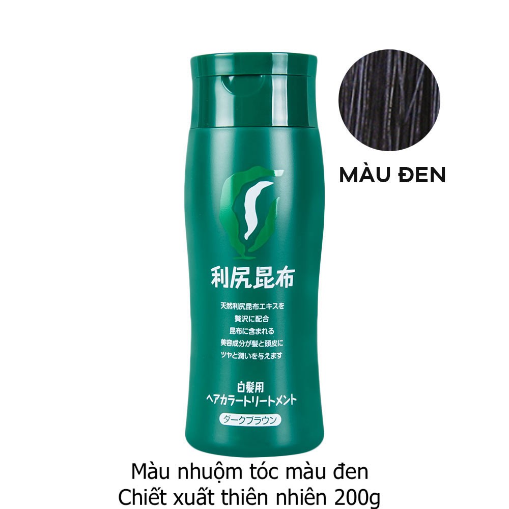 Màu nhuộm tóc phủ bạc từ thiên nhiên màu Đen Cao Cấp Nhật Bản RISHIRI Hair Coloring Treatment Black 200g