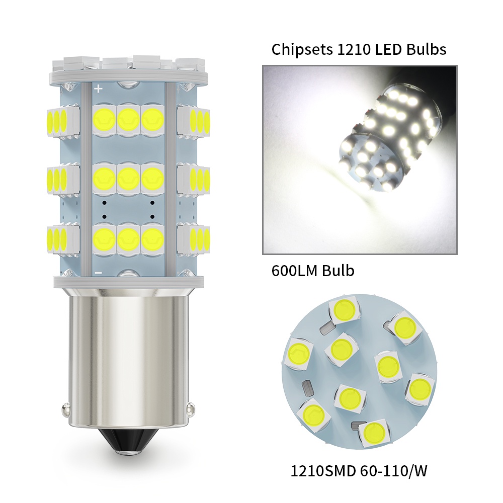 Bộ 2 Đèn led Tín Hiệu 1156 P21W 1157 P21 / 5W 3157 T25 1210 54smd Chất Lượng Cao Cho Xe Hơi